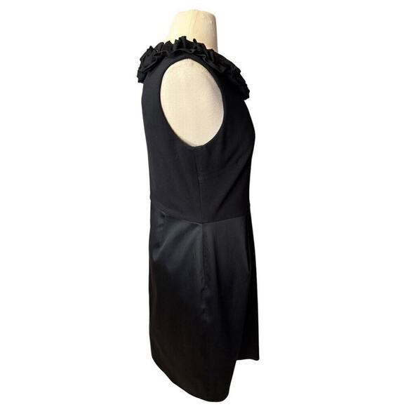 TAYLOR Audrey Hepburn Style Black Ruffle Little Black Dress Size 12 Sleeveless - Picture 6 of 8